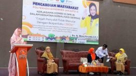 Anggota Komisi IX DPR RI Dapil Kota Depok dan Kota Bekasi Dra. Hj, Wenny Haryanto. S. H., saat sambutan