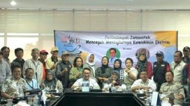 Foto bersama usai (Ngobar) SWI yang digelar Sekber Wartawan Indonesia (SWI) Kota Depok di Kantor BPJS Ketenagakerjaan Kota Depok, Rabu (31/1/2024).