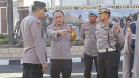 Polrestabes Surabaya Pertebal Pengamanan Kantor KPU