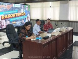 SURABAYA, transnews.co.id - Kepala Bidang Pemerintahan dan Pembangunan Manusia Bappeda Jatim, Kukuh Trisandi (tengah) saat memimpin Rakortekda Program Kerja Sama Pemerintah RI dengan UNICEF di Lt.3 Ruang Konsultasi Publik, Bappeda Jatim, Surabaya, Rabu (26/2/2025).