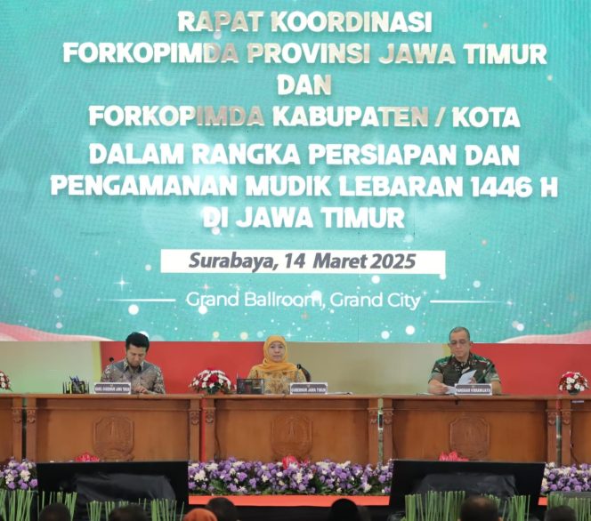 
					Forkopimda Jatim Gelar Rapat Koordinasi Pengamanan Mudik Lebaran 1446 H