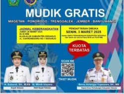 Pemkab Sidoarjo Buka Pendaftaran Mudik Gratis