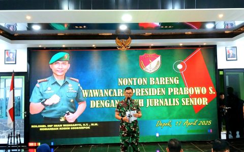 Dandim 0508/Depok Apresiasi Presiden Dalam Wawancara Dengan 7 Wartawan Senior