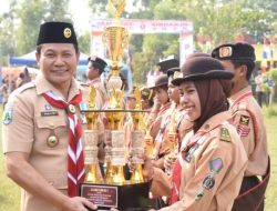 Bupati Subandi Pimpin Upacara Hari Pramuka ke-64 di Bumi Perkemahan Tanjek Wagir