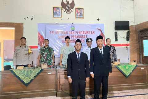 Pelantikan dan Pengambilan Sumpah Perangkat Desa Mindahan