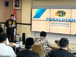 Sekda Kota Depok, Mangnguluang di acara launching peralihan hak atas tanah secara elektronik di Kantor BPN Kota Depok, pekan lalu.