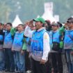Apel Ojek Online Kamtibmas di Monas yang diikuti oleh 10.000 perwakilan Ojol se-Jakarta. (korlantas polri)