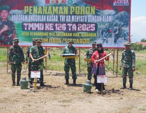 Wabup Sidoarjo Sambut Kunjungan Tim Wasev TMMD ke-126 di Desa Kedondong