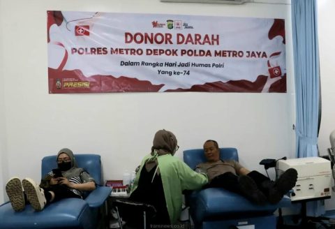 Pelaksanaan donor darah digelar Seksi Hubungan Masyarakat (Humas) Polres Metro Depok. (dok. narasumber).