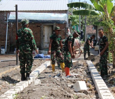 Satgas TMMD 126 Kodim 0816 Sidoarjo Fokus Tuntaskan Pembangunan di Desa Kedondong