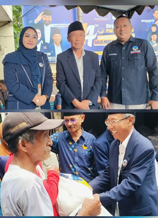 
					Gelar Tasyakuran HUT ke-14 Partai NasDem, H. Marzuki Bersama H. Khurul Fatoni Bagikan 200 Paket Sembako