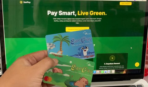 Dokumentasi: Kartu SanPay dapat di integrasikan dengan web SanPay untuk melacak jumlah jejak karbon