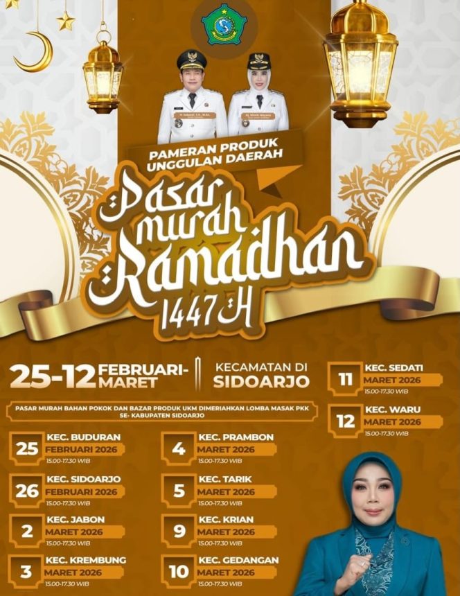 
					Pemkab Sidoarjo Gelar Pasar Murah Ramadan 1447 H di 10 Kecamatan