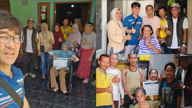 
					Yayasan Global Pelangi (YGP) menyalurkan bantuan berupa tiga unit kursi roda