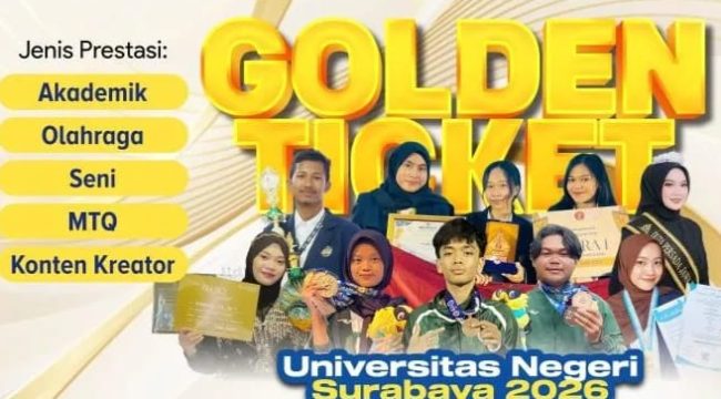 Unesa Buka Jalur Golden Ticket 2026, Kuliah Gratis Tanpa Tes untuk Siswa Berprestasi