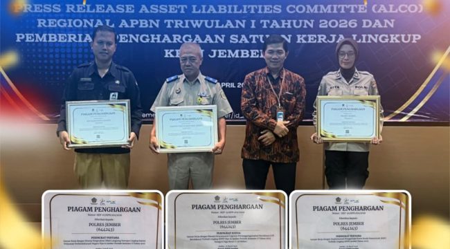 Polres Jember raih tiga penghargaan dari KPPN (Dok. Humas)