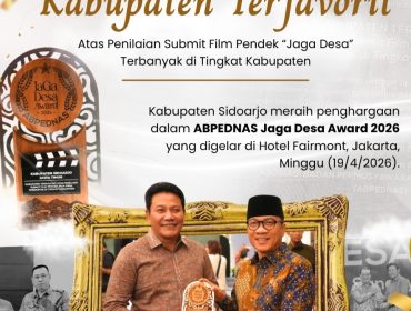 Sidoarjo Raih Penghargaan Jaga Desa Award 2026, Bukti Komitmen Tata Kelola Desa Transparan
