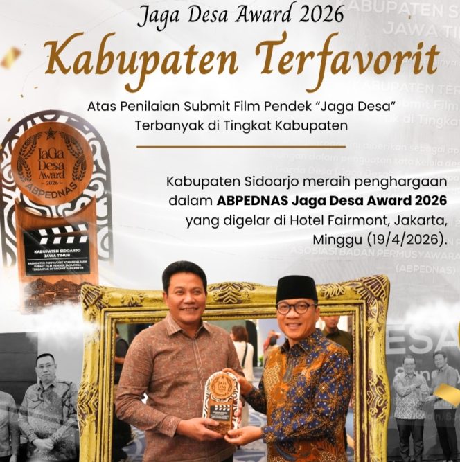 
					Sidoarjo Raih Penghargaan Jaga Desa Award 2026, Bukti Komitmen Tata Kelola Desa Transparan