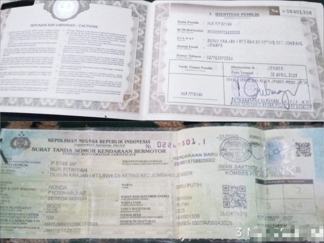 
					Surat-surat unit kendaraan