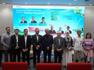 Dok: Foto bersama jajaran pimpinan Universitas Pertamina, perwakilan Pertamina Group, serta para pembicara dan moderator dalam kegiatan Studium Generale Sustainability 2026