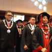 Foto: Pimpinan Universitas Pertamina bersama Presiden  Direktur Pertamina Foundation Agus Mashud S. Asngari dan Direktur Penunjang Bisnis PT Pertamina (Persero) M.Erry Sugiharto dalam acara Wisuda ke-XIV Universitas Pertamina, di Gedung Sasana Kriya TMII, Senin (25/5/2026).