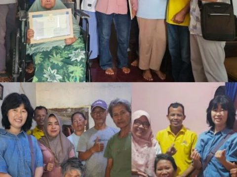 Yayasan Global Pelangi (YGP) kembali memberikan bantuan berupa 4 unit kursi roda