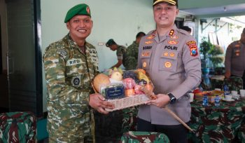 Kapolres Jember Bersama Para Pejabat Utama Silaturahim ke Kodim 0824/Jember